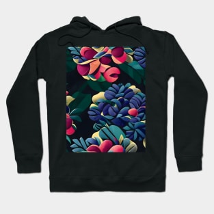 Red Purple Hydrangeas Abstract Artwork Hoodie